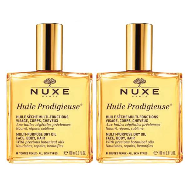 Nuxe Сухое масло для лица, тела и волос Huile, 2 х 100 мл (Nuxe, Prodigieuse) nuxe мерцающее сухое масло для лица тела и волос huile or 100 мл nuxe prodigieuse