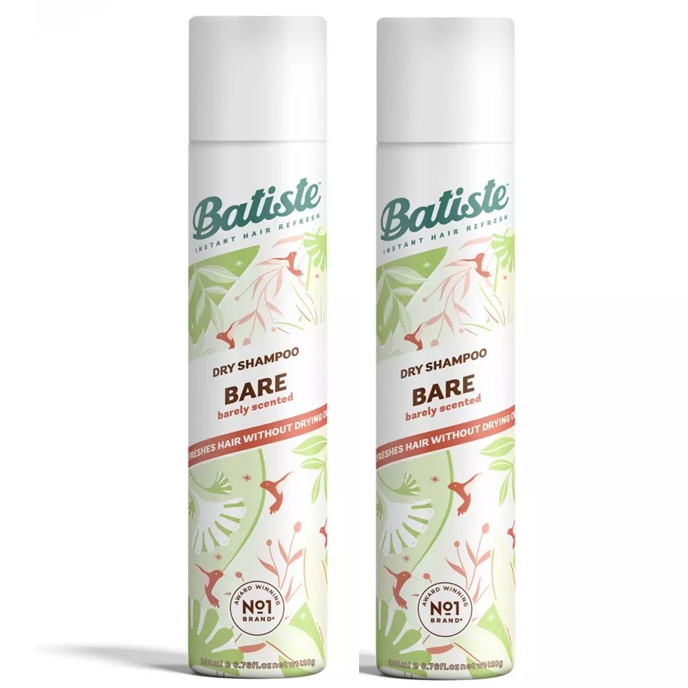 Батист Сухой шампунь для волос Bare с цветочным ароматом, 2 х 200 мл (Batiste, Fragrance) фото 0
