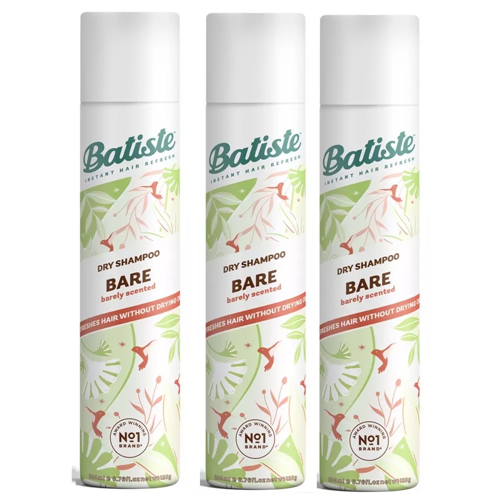 цена Batiste Комплект Bare Сухой шампунь 3 шт х 200 мл (Batiste, Fragrance)