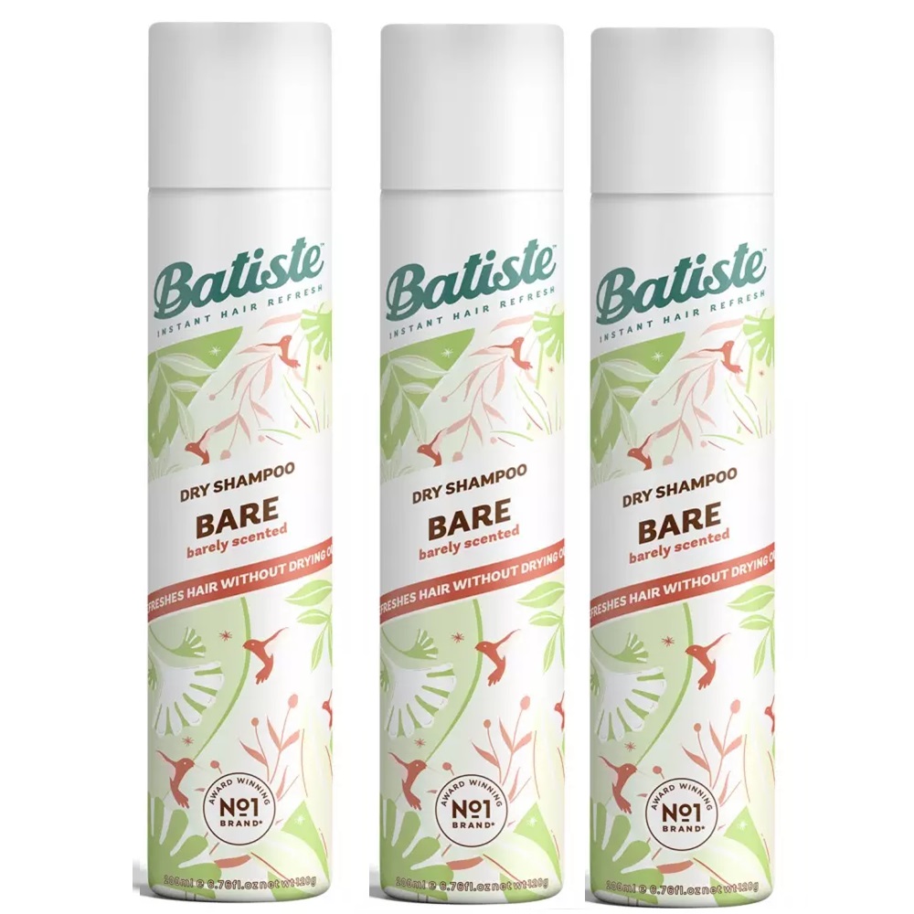 Батист Сухой шампунь для волос Bare с цветочным ароматом, 3 х 200 мл (Batiste, Fragrance) фото 0