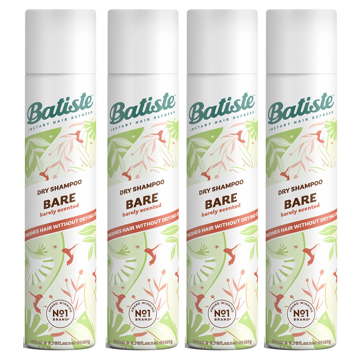 Batiste Комплект Bare Сухой шампунь 4 шт х 200 мл (Batiste, Fragrance)