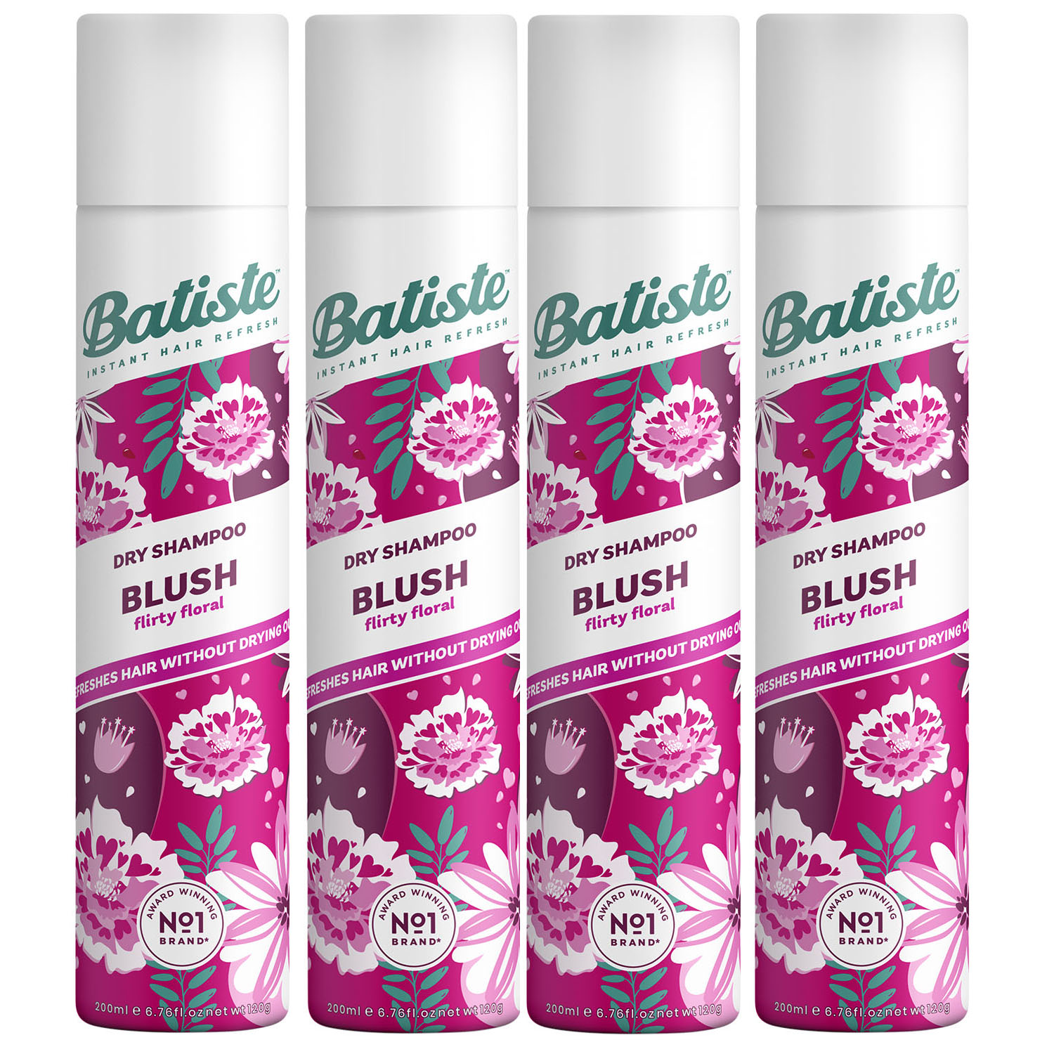 Batiste Комплект Blush Сухой шампунь 4 шт х 200 мл (Batiste, Fragrance)