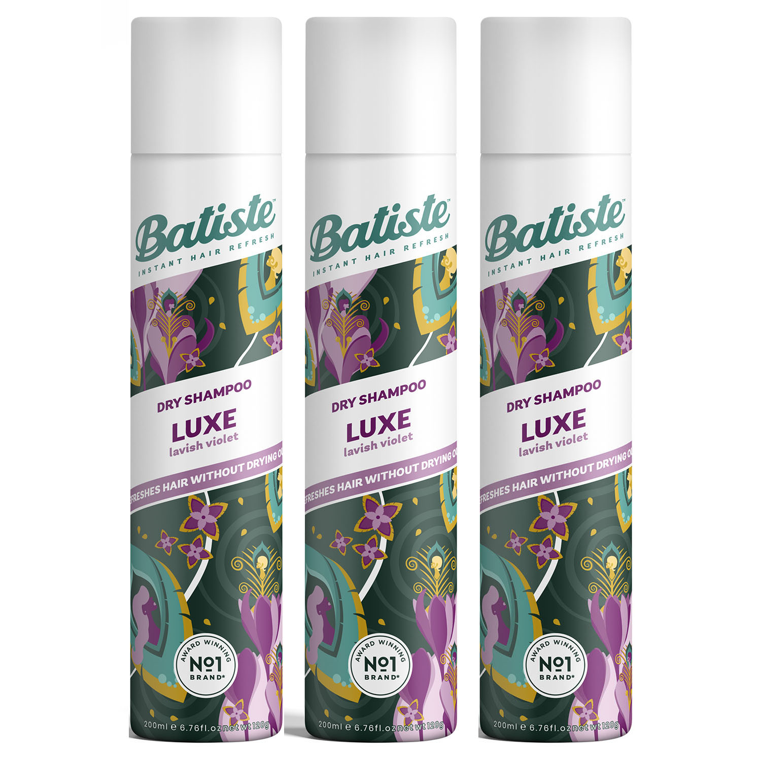 Батист Сухой шампунь для волос Luxe с цветочным ароматом, 3 х 200 мл (Batiste, Fragrance) фото 0