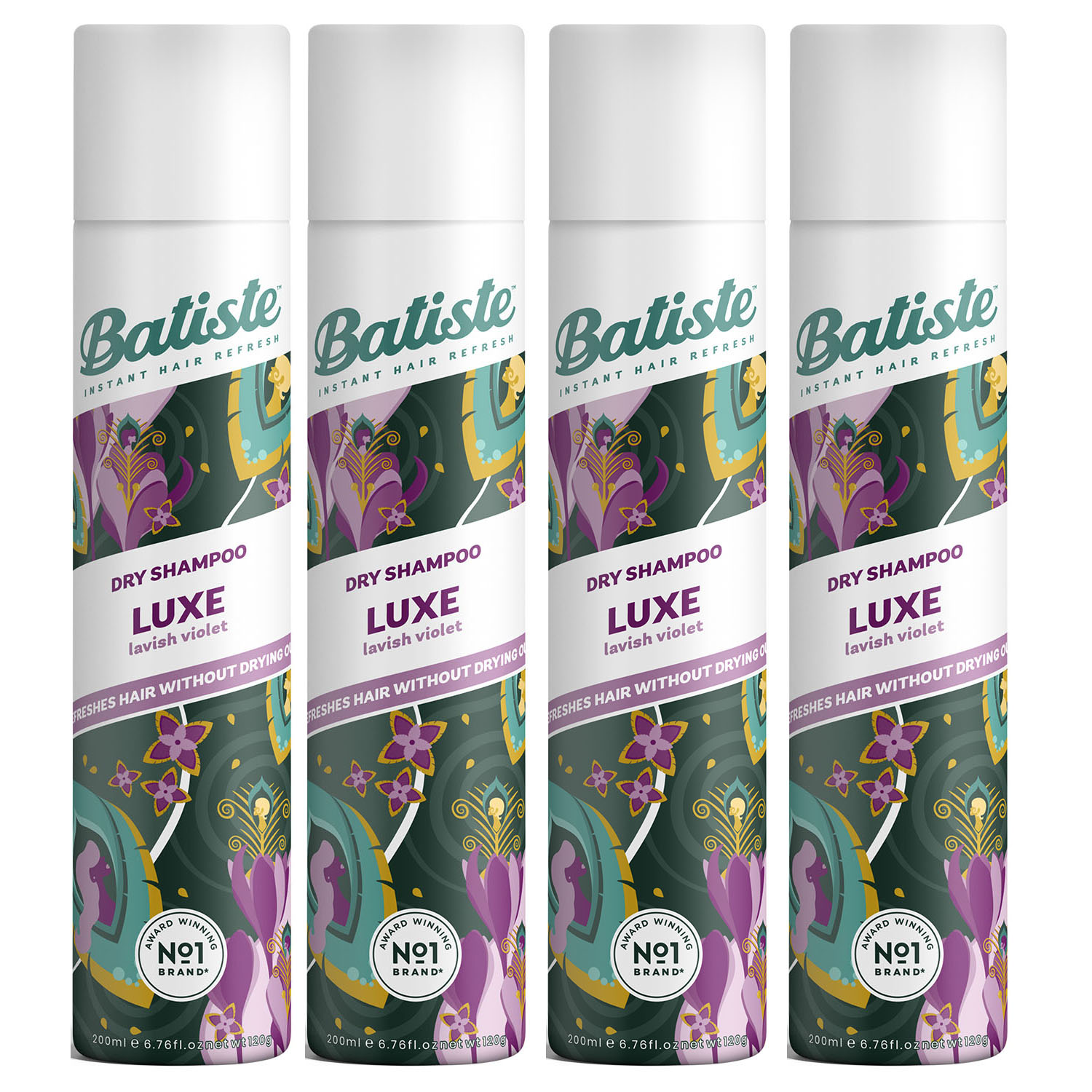 Батист Сухой шампунь для волос Luxe с цветочным ароматом, 4 х 200 мл (Batiste, Fragrance) фото 0