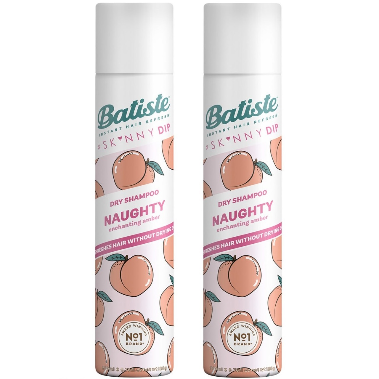 цена Batiste Сухой шампунь для волос Naughty с ягодным ароматом, 2 х 200 мл (Batiste, Fragrance)