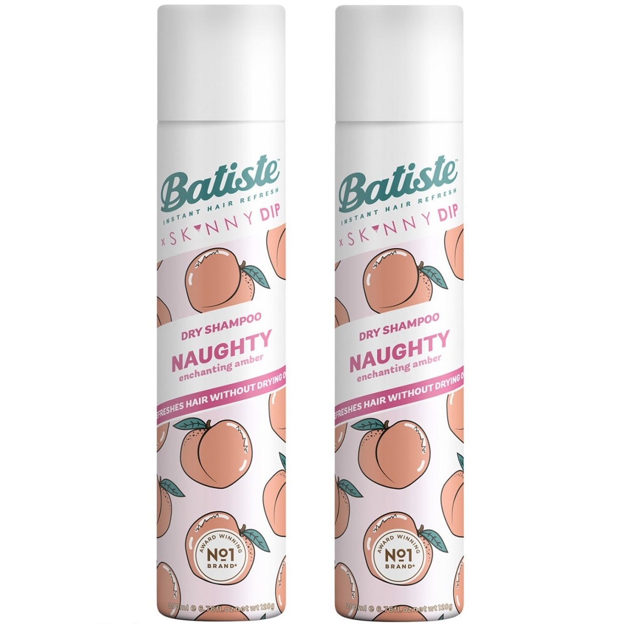 Batiste Сухой шампунь для волос Naughty с ягодным ароматом, 2 х 200 мл (Batiste, Fragrance)