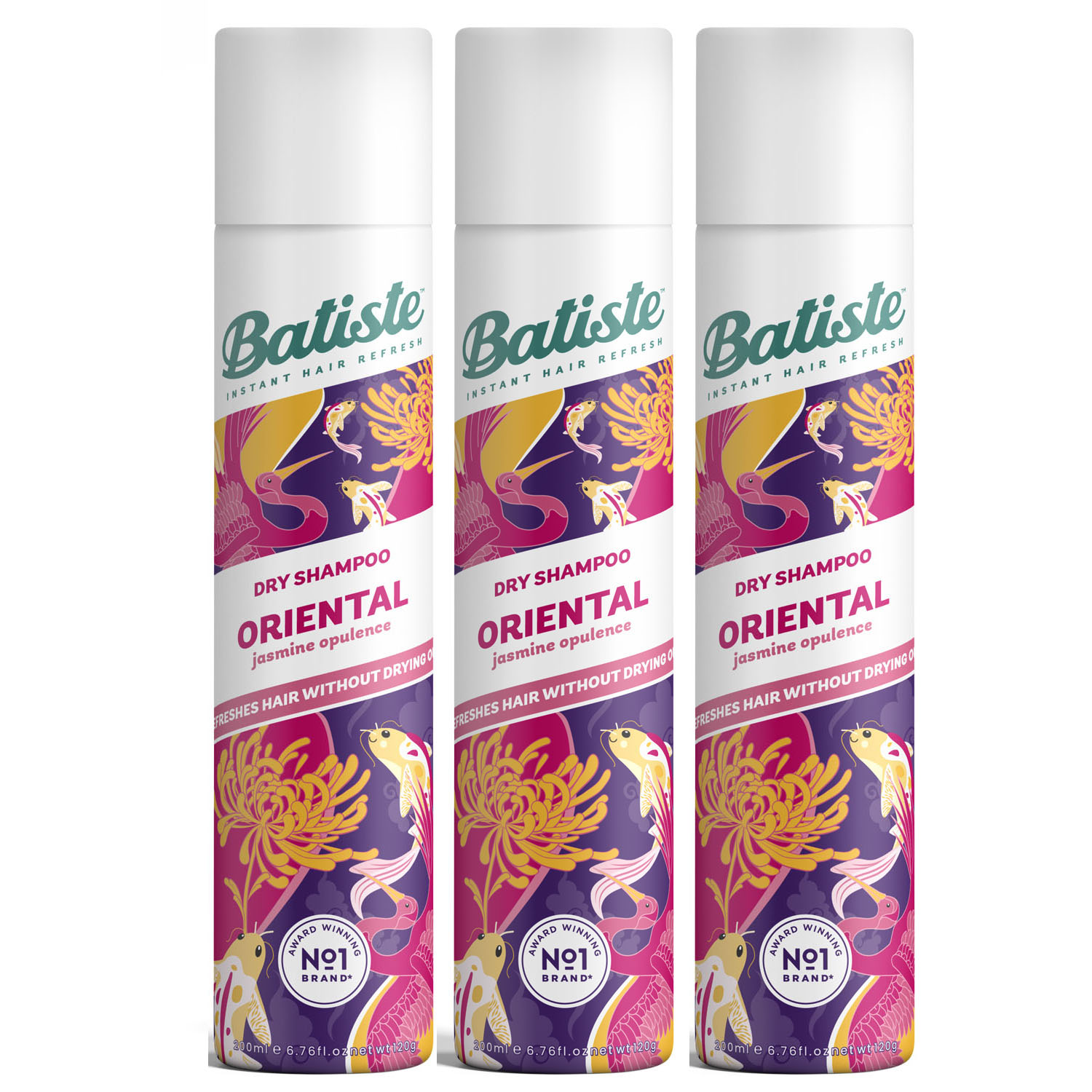 Батист Сухой шампунь для волос Oriental с восточным ароматом, 3 х 200 мл (Batiste, Fragrance) фото 0