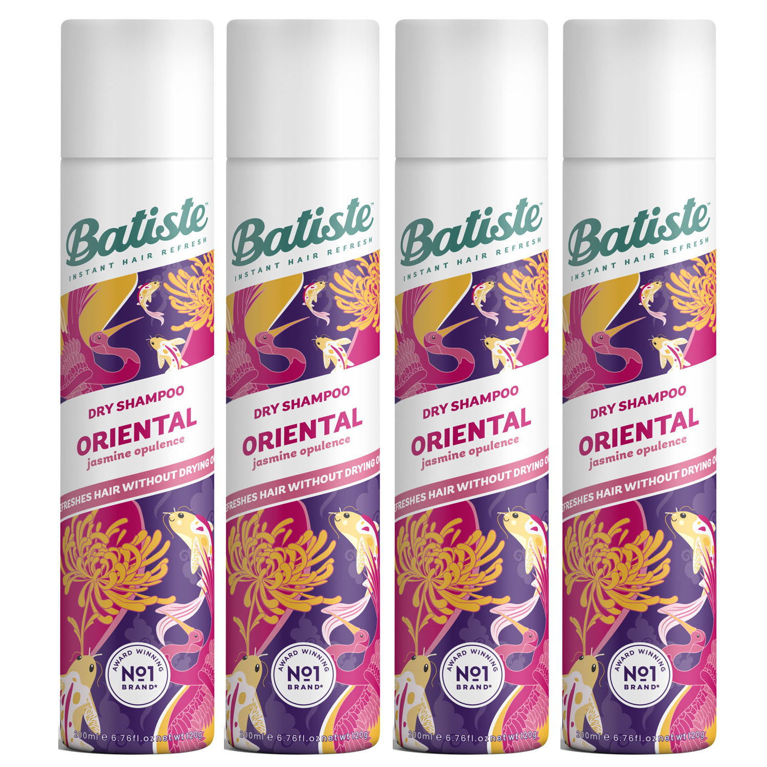 Батист Сухой шампунь для волос Oriental с восточным ароматом, 4 х 200 мл (Batiste, Fragrance) фото 0