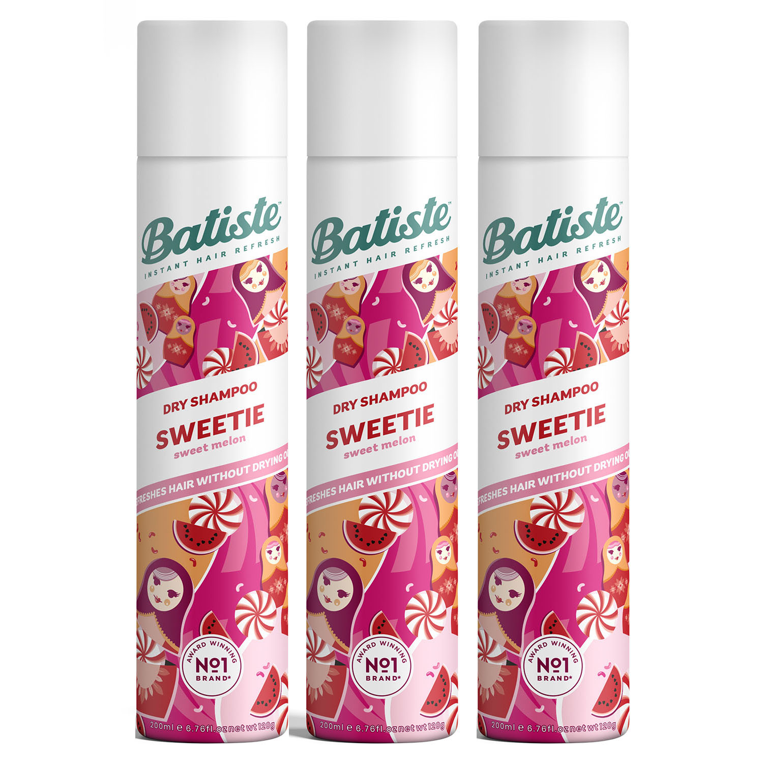 Батист Комплект Sweetie Сухой шампунь, 3 шт х 200 мл (Batiste, Fragrance) фото 0