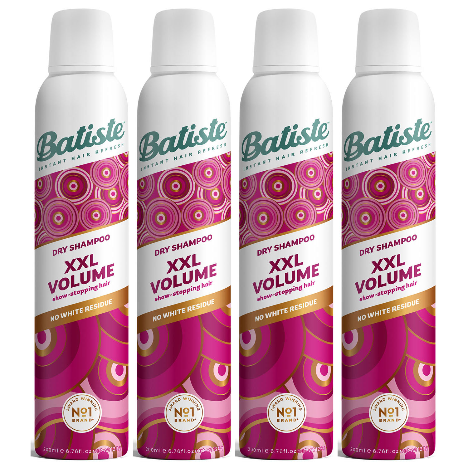 Батист Сухой шампунь для волос XXL Volume, 4 х 200 мл (Batiste, Stylist) фото 0