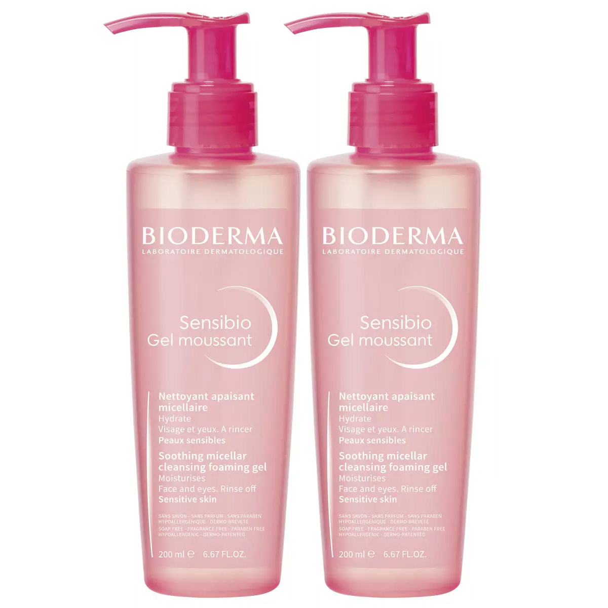 Bioderma Набор: мицеллярный гель для чувствительной кожи, 2х200 мл (Bioderma, Sensibio)