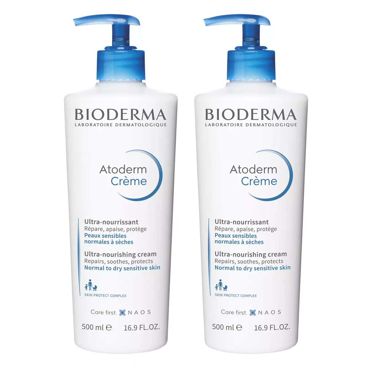 Биодерма Питательный увлажняющий крем для лица и тела, 2 х 500 мл (Bioderma, Atoderm) фото 0