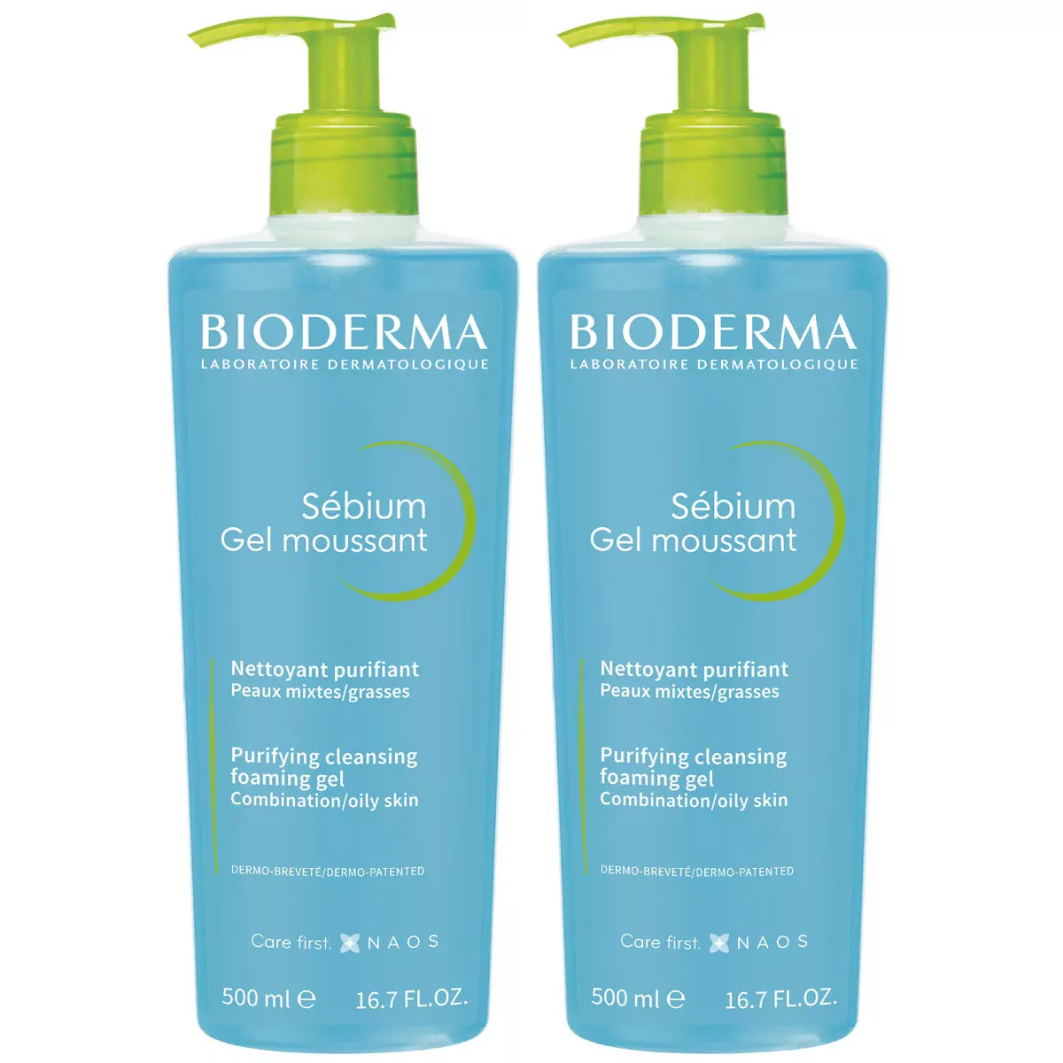 Bioderma Набор: Очищающий гель для жирной и проблемной кожи, 2х500 мл (Bioderma, Sebium)