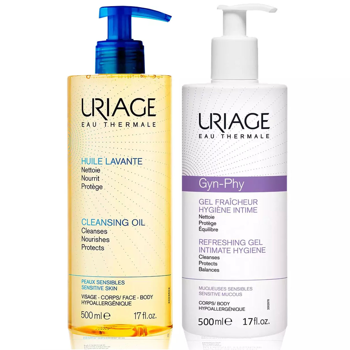 Урьяж Набор: очищающее пенящееся масло 500 мл + гель для интимной гигиены 500 мл (Uriage, Интимная гигиена) фото 1