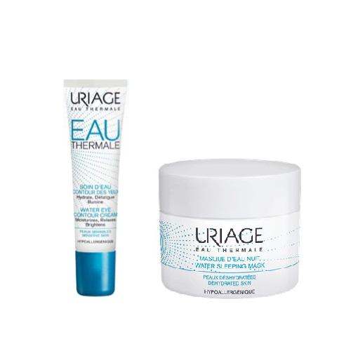 обновляющий уход для контура глаз eau thermale avene dermabsolu yeux 15 мл Uriage Набор (увлажняющий крем для контура глаз 15 мл + ночная увлажняющая маска 50 мл) (Uriage, Eau thermale)