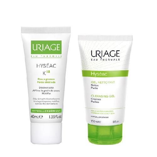 

Uriage Комплект Исеак Эмульсия К18, 40мл+Мягкий очищающий гель, 150мл (Uriage, Hyseac), Hyseac