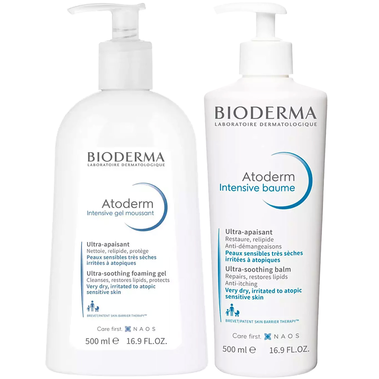 Биодерма Программа Atoderm очищение и основной уход: гель Intensive 500 мл + бальзам Intensive 500 мл (Bioderma, Atoderm) фото 2