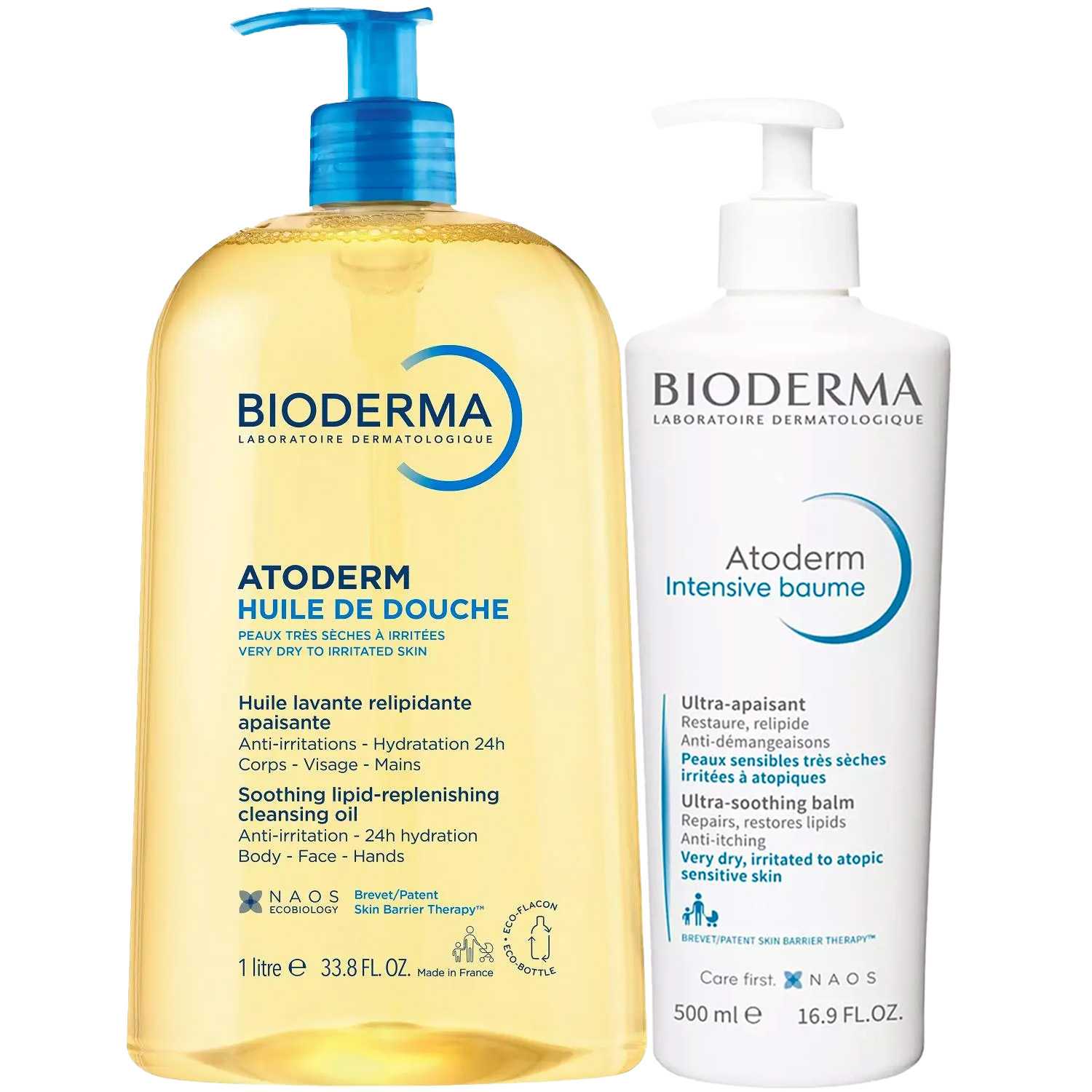 Биодерма Программа Atoderm очищение и основной уход: масло для душа 1 л + бальзам Intensive 500 мл (Bioderma, Atoderm) фото 5