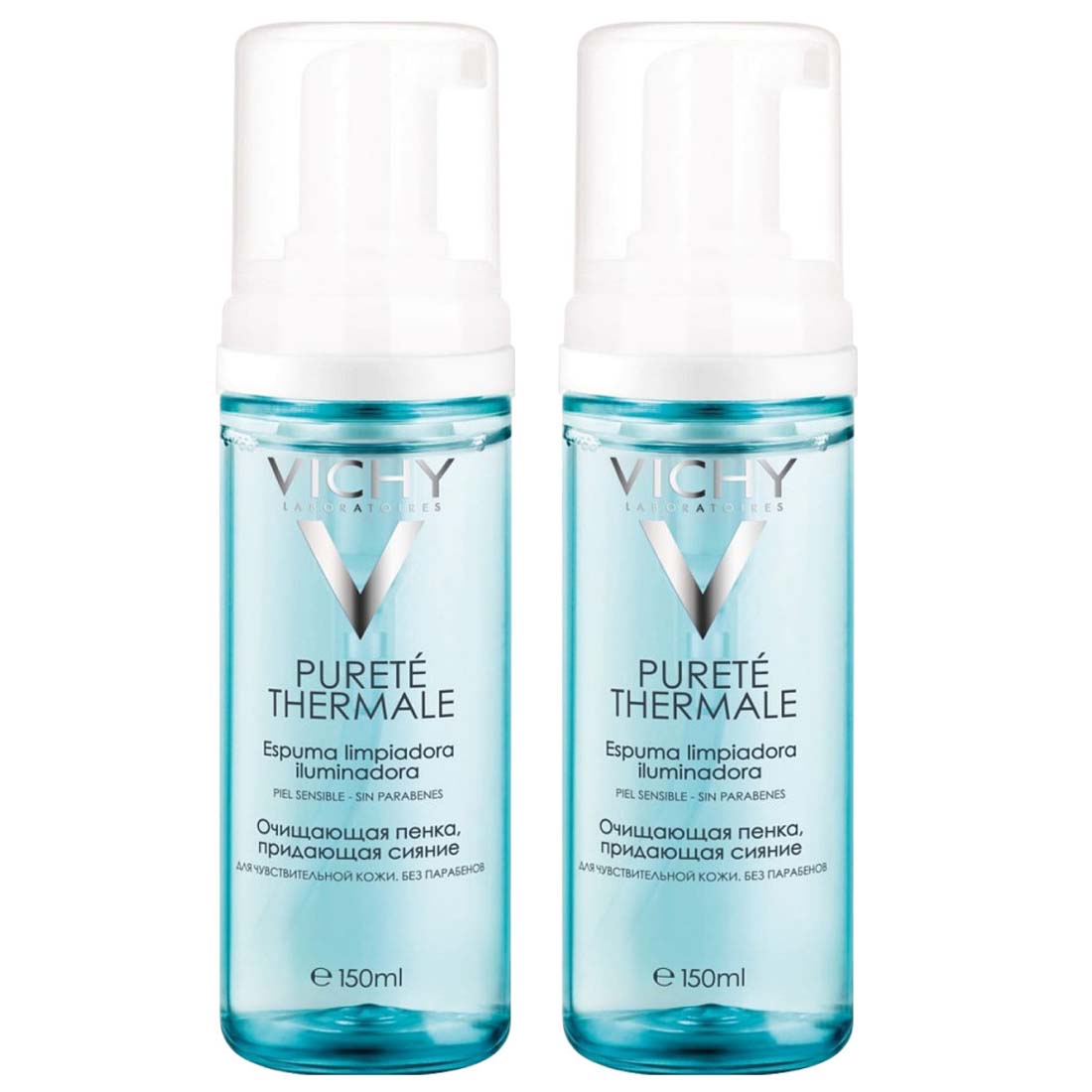 Vichy Комплект Пенка для умывания увлажняющая Purete Thermal, 2 х 150 мл (Vichy, Purete Thermal) очищающая пенка придающая сияние purete thermale