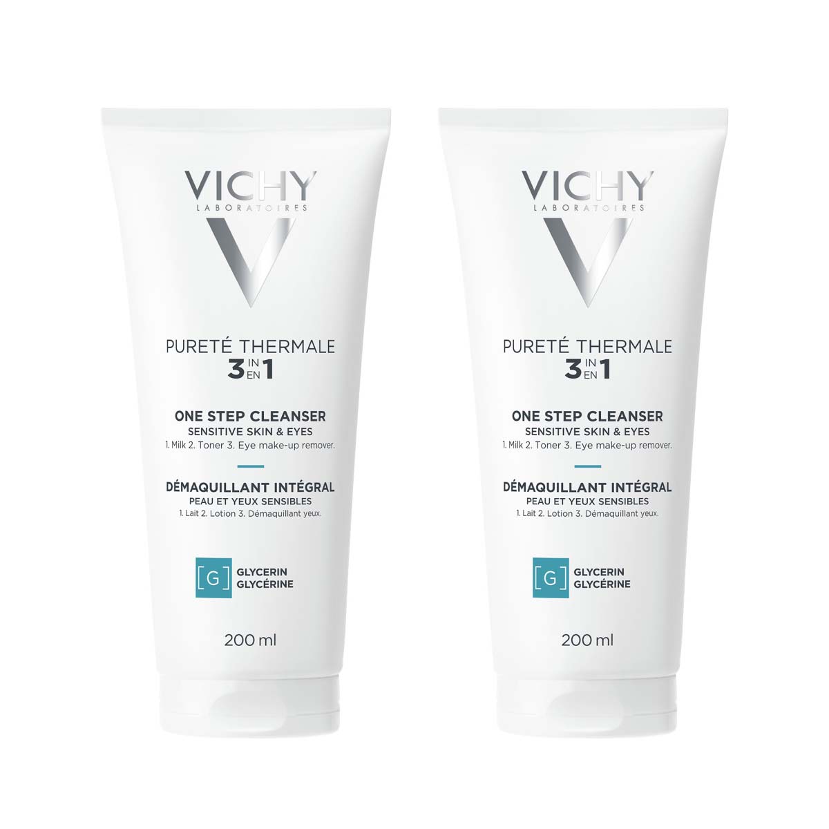 цена Vichy Комплект Универсальное средство для снятия макияжа 3-в-1, 2 х 200 мл (Vichy, Purete Thermal)