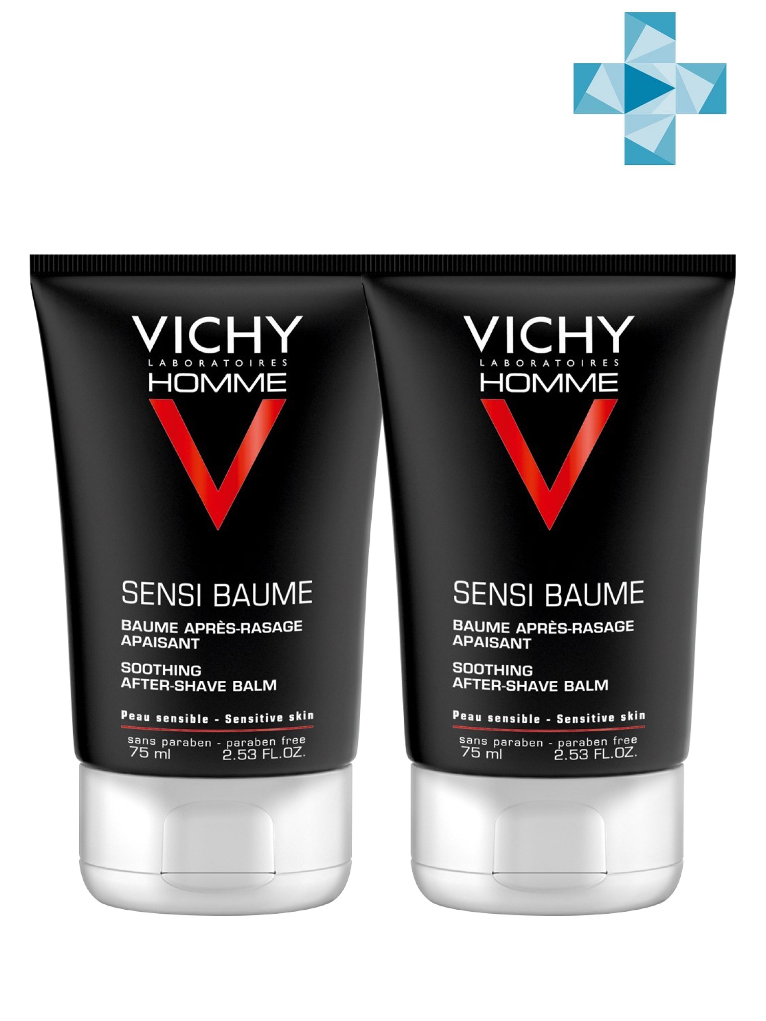 Виши Комплект Бальзам смягчающий после бритья для чувствительной кожи Sensi Baume Ca, 2 шт. по 75 мл (Vichy, Vichy Homme) фото 0