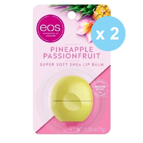 Эос Набор Pineapple passionfruit lip balm бальзам для губ на картонной подложке 2 шт (Eos, Lip Balm) фото 0
