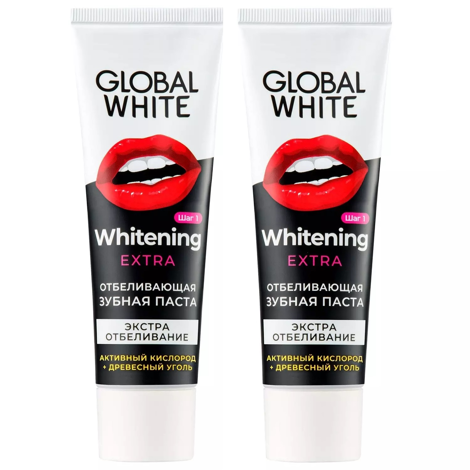 Global White Набор: отбеливающая зубная паста Extra Whitening, 2 х 30 мл (Global White, Подготовка к отбеливанию) mukunghwa отбеливающая зубная паста с микрогранулами мяты и ментола whitening paste classic white