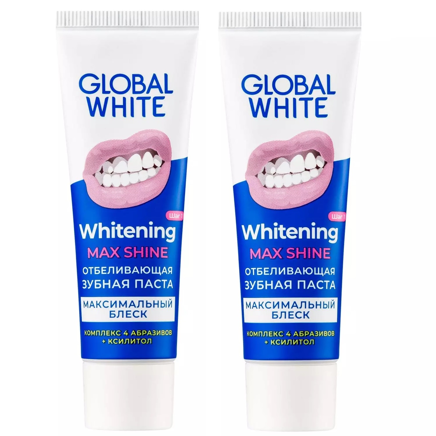 Global White Набор: отбеливающая зубная паста Max Shine, 2 х 30 мл (Global White, Подготовка к отбеливанию) global white отбеливающая зубная паста max shine 30 мл global white подготовка к отбеливанию