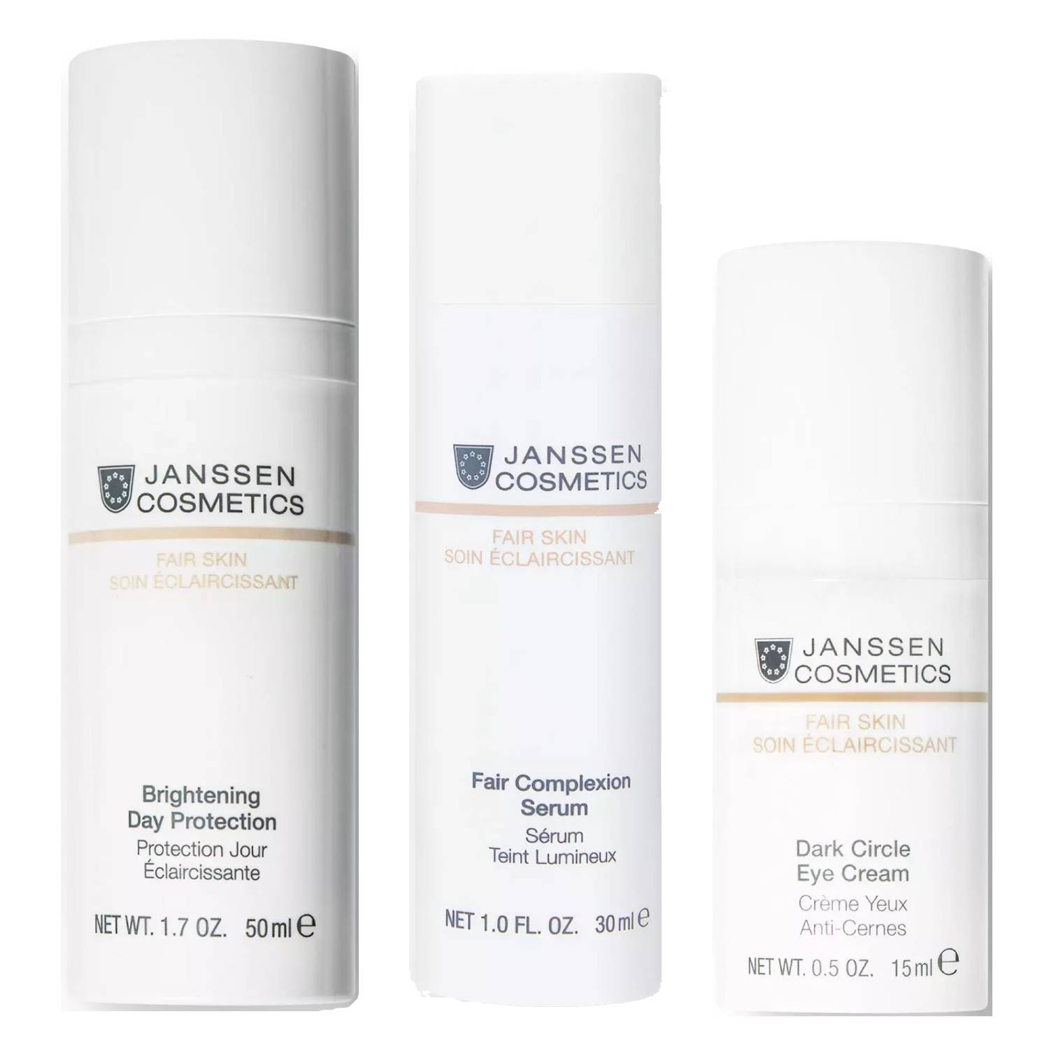 Janssen Cosmetics Набор Осветляющий дневной уход, 3 продукта (Janssen Cosmetics, Fair Skin) i dew care glow key осветляющий крем для кожи вокруг глаз с витамином c 15 мл 0 50 жидк унции