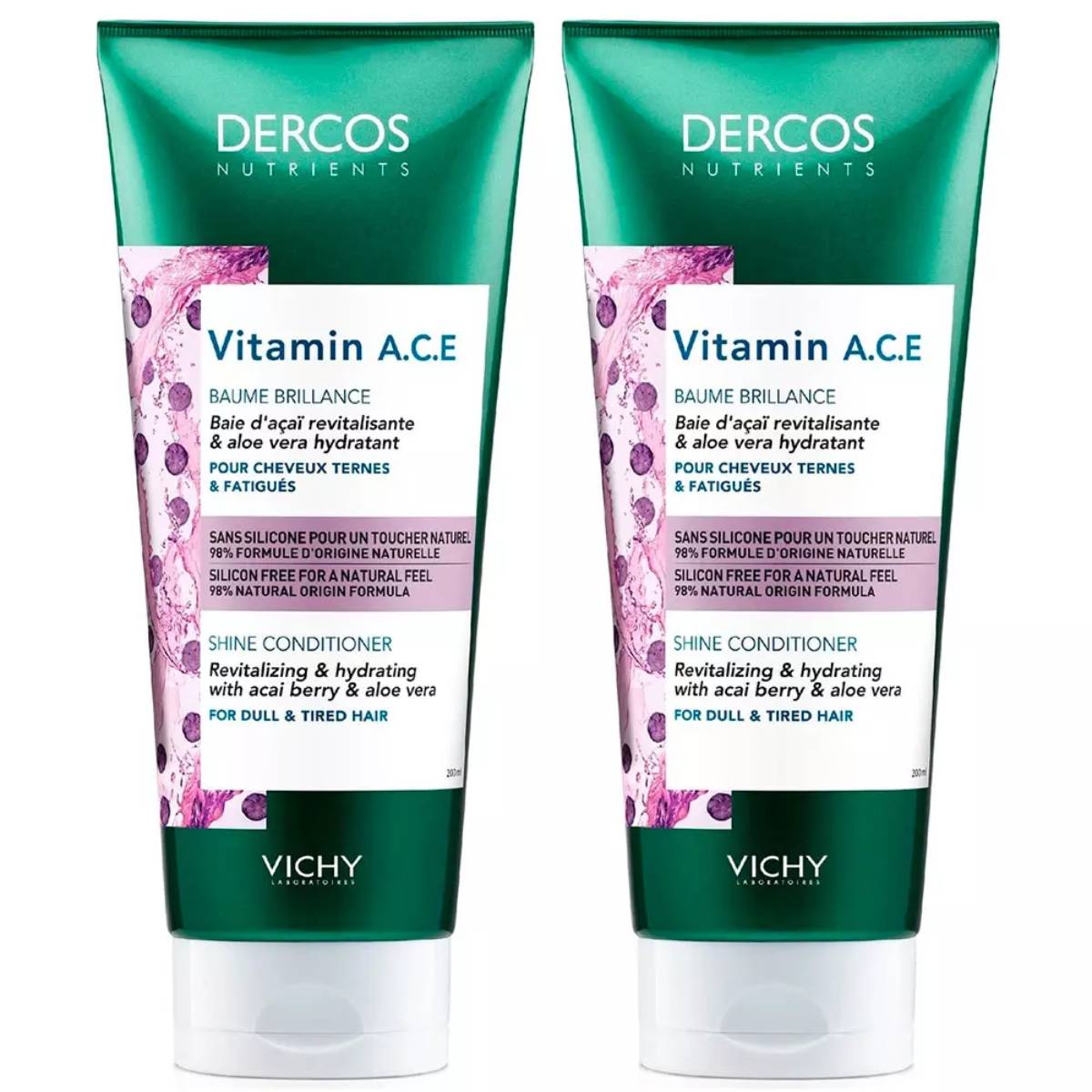 Виши Комплект Vitamin Кондиционер для блеска волос Dercos Nutrients, 2 шт. по 200 мл (Vichy, Dercos Nutrients) фото 0
