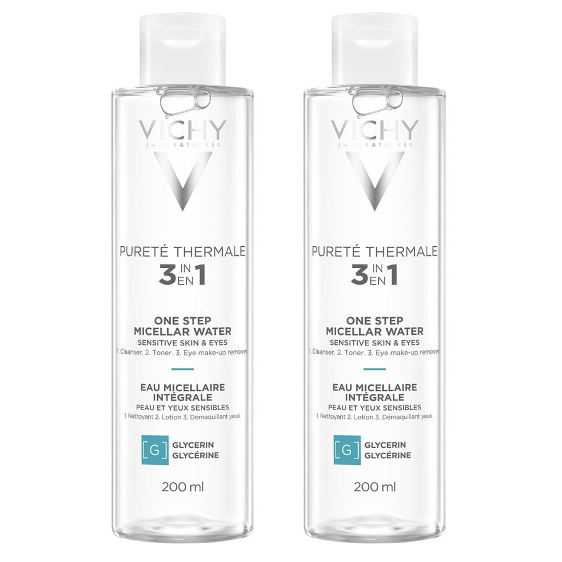 Vichy Мицеллярная вода универсальная для чувствительной кожи лица и вокруг глаз, 2 х 200 мл (Vichy, Purete Thermal) цена и фото