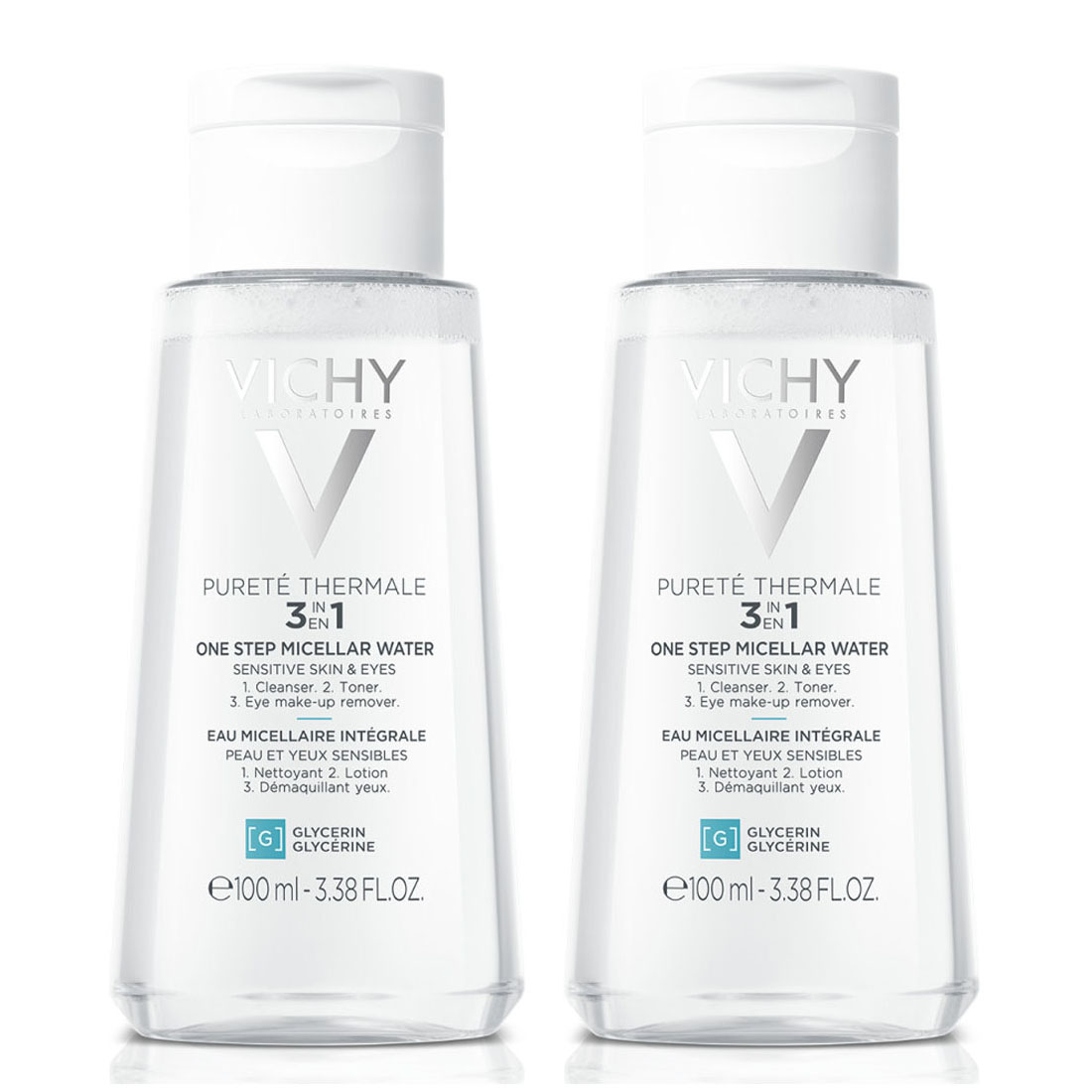 Vichy Мицеллярная вода универсальная для чувствительной кожи лица и вокруг глаз, 2 х 100 мл (Vichy, Purete Thermal)