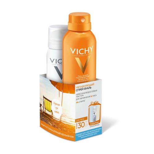 Виши Увлажняющий спрей-вуаль SPF30, 200 мл + Термальная Вода 50 мл (Vichy, Ideal Soleil) фото 0