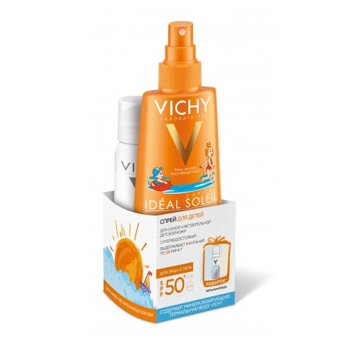 Виши Спрей для детей SPF50, 200 мл + Термальная вода 50 мл (Vichy, Ideal Soleil) фото 3