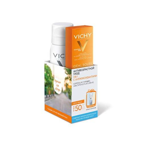 Виши Анти-возрастной крем 3 в 1 SPF 50+, 50 мл + Термальная Вода 50 мл (Vichy, Capital Ideal Soleil) фото 0