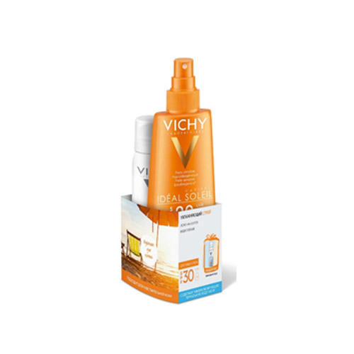 Увлажняющий спрей SPF30, 200 мл Термальная Вода Vichy 50 мл (Vichy, Ideal Soleil)