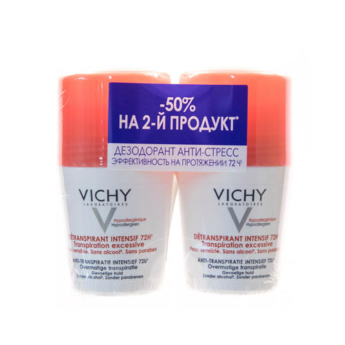 Виши Дезодорант-антистресс 72 часа защиты 50 мл х 2 шт. (Vichy, Deodorant) фото 0