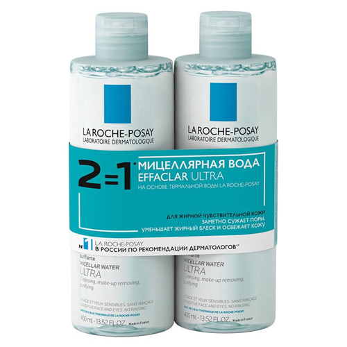 La Roche-Posay Мицеллярная вода Effaclar Ultra 400 мл х 2 шт. (La Roche-Posay, Effaclar)