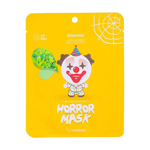 Беррисом Тканевая маска с экстрактом зеленого чая Horror mask series -Pierrot 25 мл (Berrisom, Horror mask) фото 0