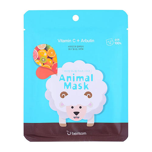 Тканевая маска с витамином С и арбутином Animal mask series Sheep 25 мл (Berrisom, Animal mask)