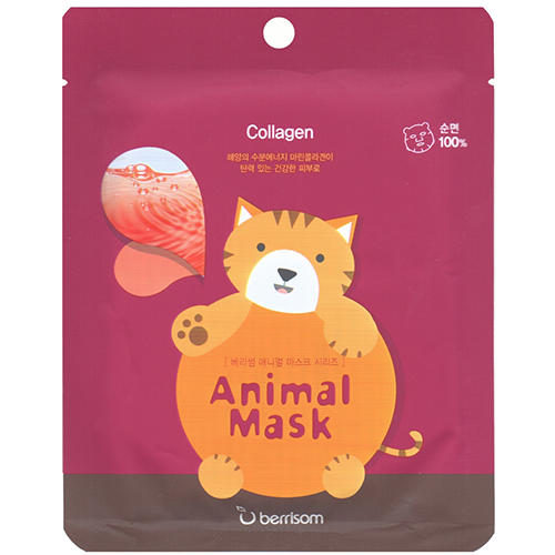 Беррисом Тканевая маска с морским коллагеном  Animal mask series - Cat 25 мл (Berrisom, Animal mask) фото 0