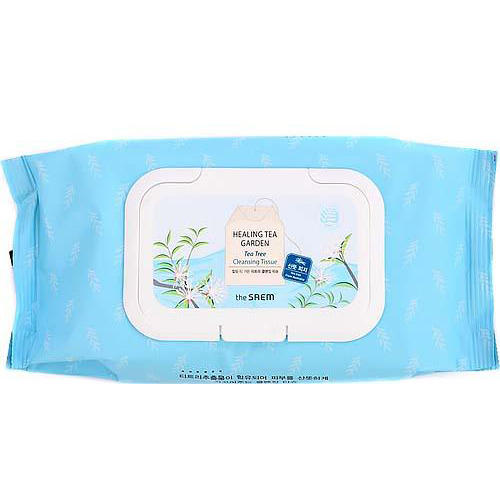 Зе Саем Салфетки очищающие с экстрактом чайного дерева Healing Tea Garden Tea Tree Cleansing Tissue, 260 г (The Saem, Garden Pleasure) фото 0
