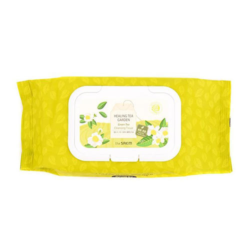 Зе Саем Салфетки очищающие с экстрактом зеленого чая Healing Tea Garden Green Tea Cleansing Tissue, 240 г (The Saem, Garden Pleasure) фото 0