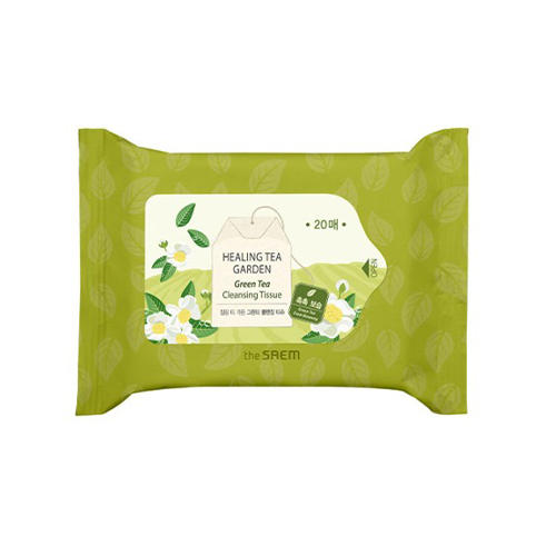 Зе Саем Салфетки очищающие с экстрактом зеленого чая Healing Tea Garden Green Tea Cleansing Tissue, 20 шт (The Saem, Garden Pleasure) фото 0