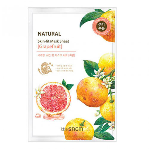 Зе Саем Маска тканевая грейпфрут Natural Skin Fit Mask Sheet Grapefruit, 20 мл (The Saem, Natural Skin Fit) фото 0