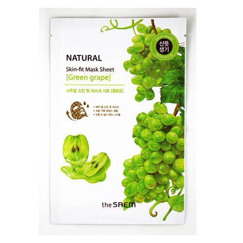 Зе Саем Маска тканевая виноград Natural Skin Fit Mask Sheet green grape, 20 мл (The Saem, Natural Skin Fit) фото 0