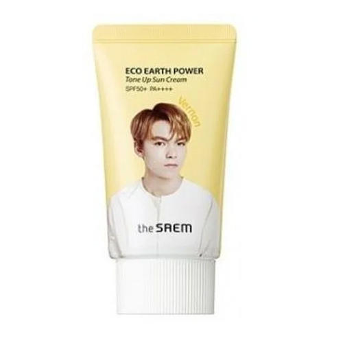 Зе Саем Крем солнцезащитный SPF 50 (Seventeen) Eco Earth Power Tone Up Sun Cream Vernon, 50 г (The Saem, Sun) фото 0