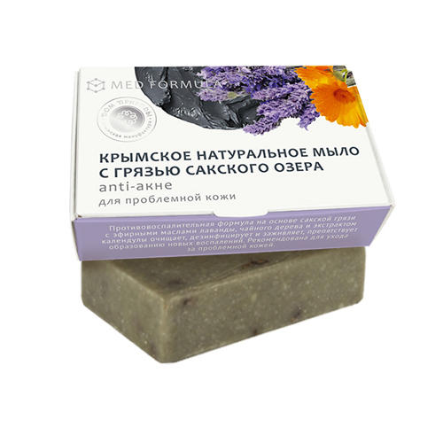 Мыло на основе грязи Сакского озера, Anti-акне, 100 г (Дом природы, MED formula) фото 0
