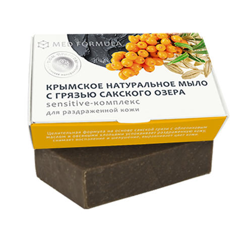  Мыло на основе грязи Сакского озера, Sensitive-комплекс 100 г (Дом природы, MED formula) фото 0