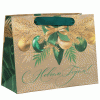  Пакет крафтовый горизонтальный «Новогодний изумруд», 23 х 18 х 10 см (Подарочная упаковка, Пакеты) фото 1